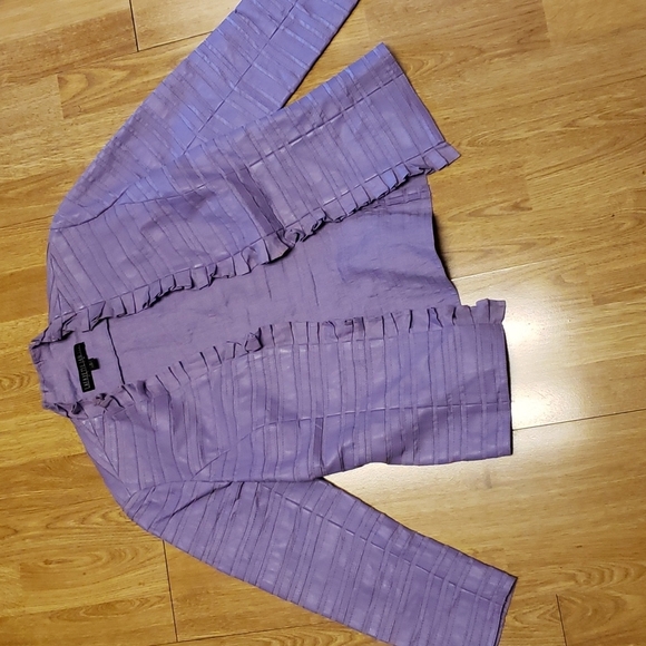 Lafayette 148 New York Jackets & Blazers - Lafayette 148 lavender leather and linen blazer size 4
